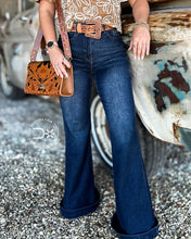 Load image into Gallery viewer, L&amp;B Dark Wash Tummy Control High Rise Trouser
