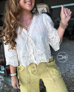 The Jane Lace Top ~ White