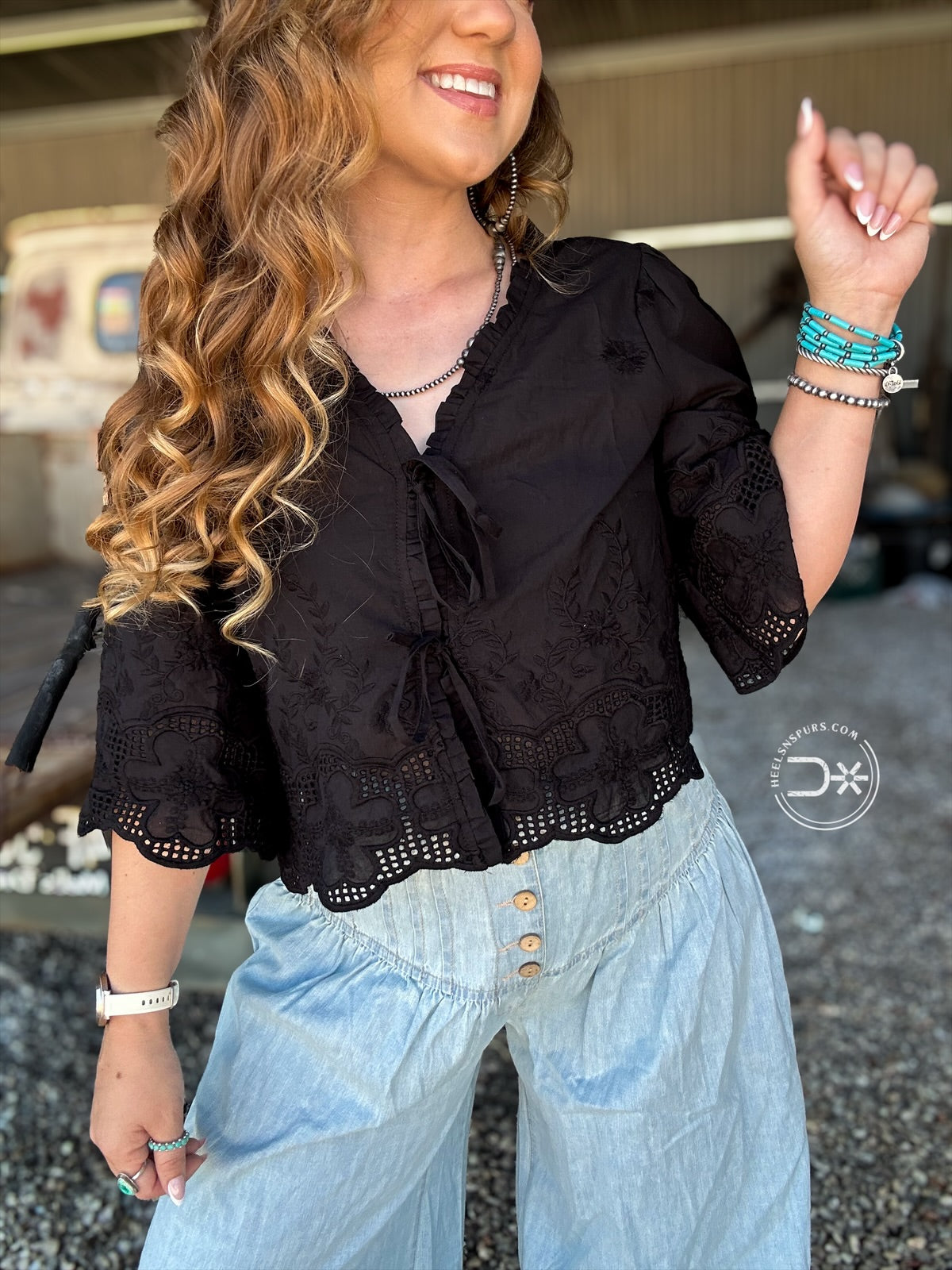 The Jane Lace Top ~ Black