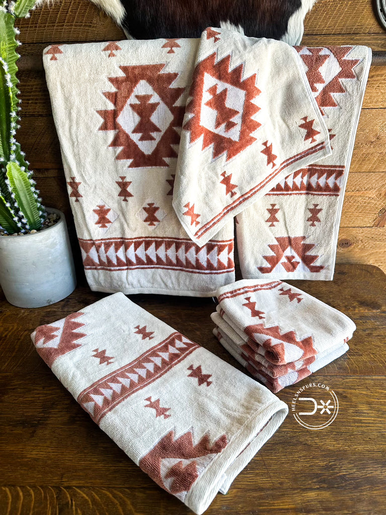 Cowtown Aztec Bath Towels