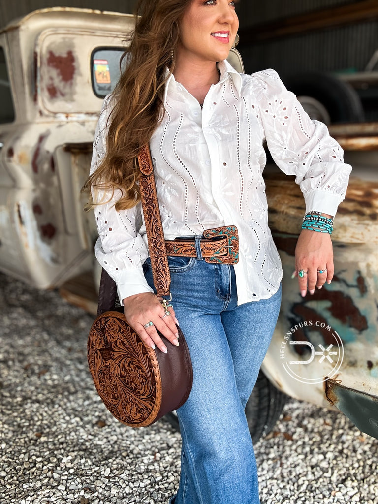 The Cattleman’s Eyelet Top