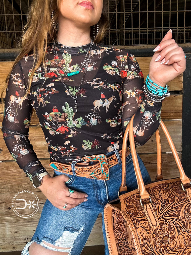Black Wagon Mesh Top