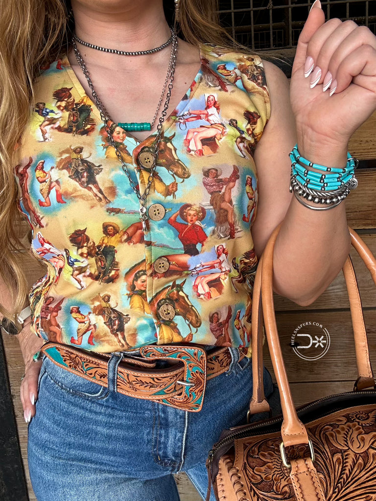 Cowgirl Print Vest