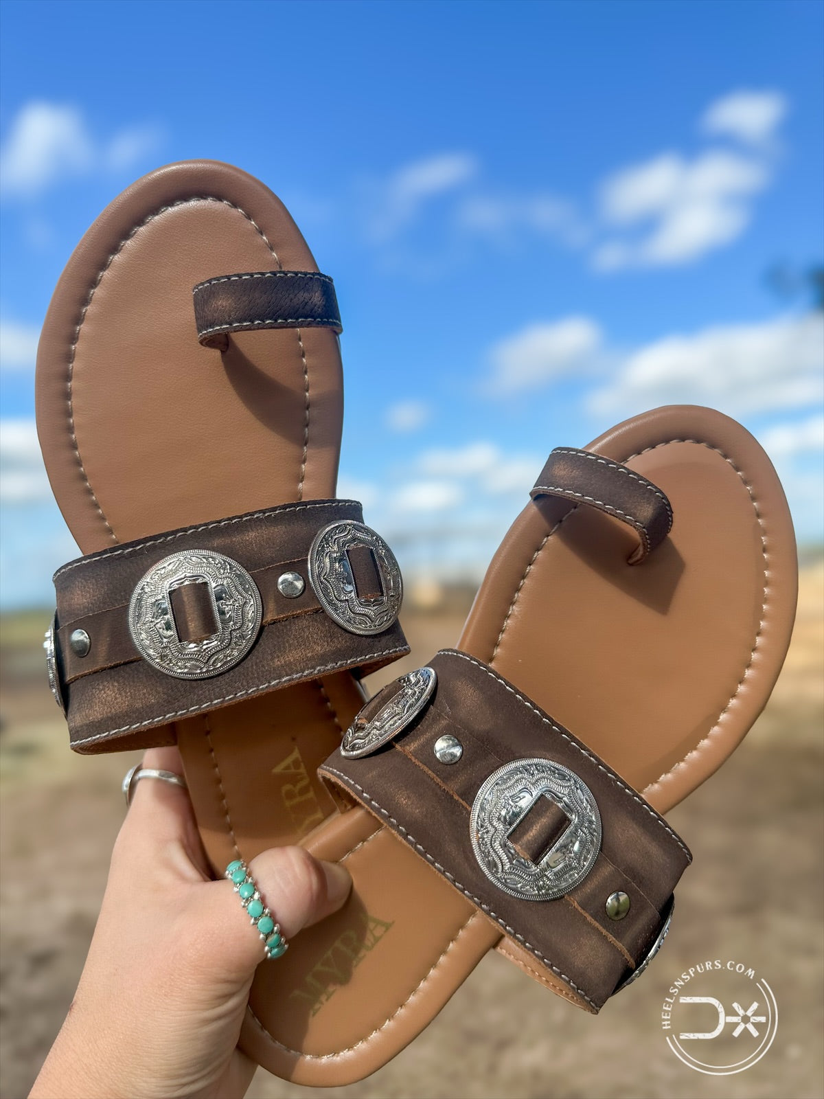 Wild West Concho Sandals ~ Brown