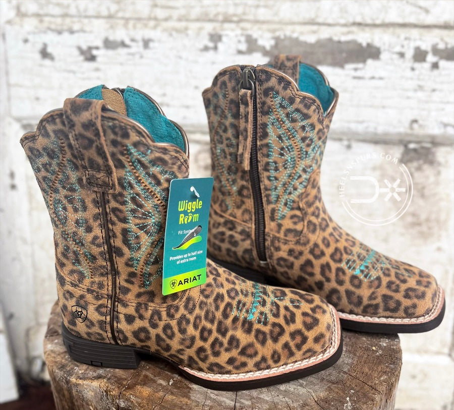 Leopard Primetime Ariat Zip Boots ~ Kids