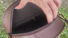 Load and play video in Gallery viewer, San Juan Round Tooled Crossbody ~ Natural
