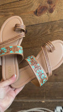 Load and play video in Gallery viewer, Lacie Tooled Sandals ~ Turquoise

