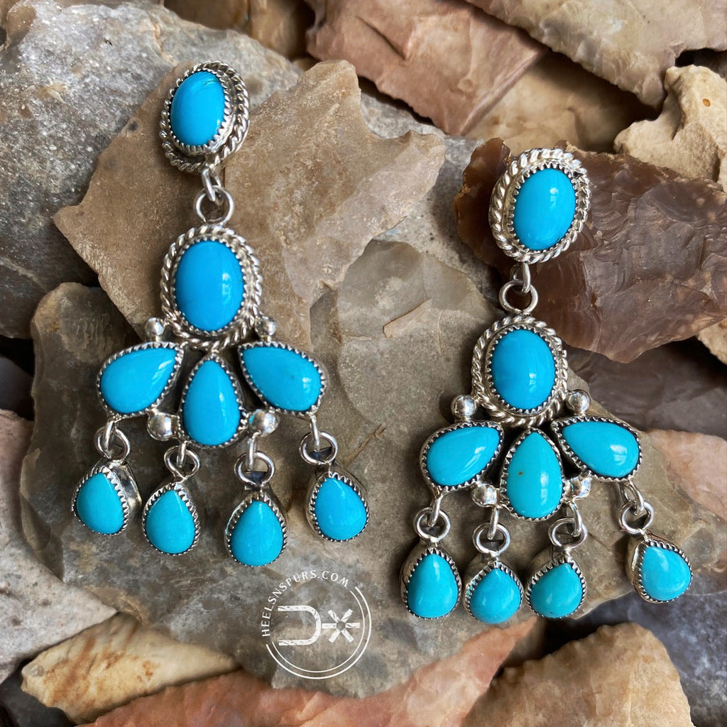 Turquoise Chandelier Dangle Earrings