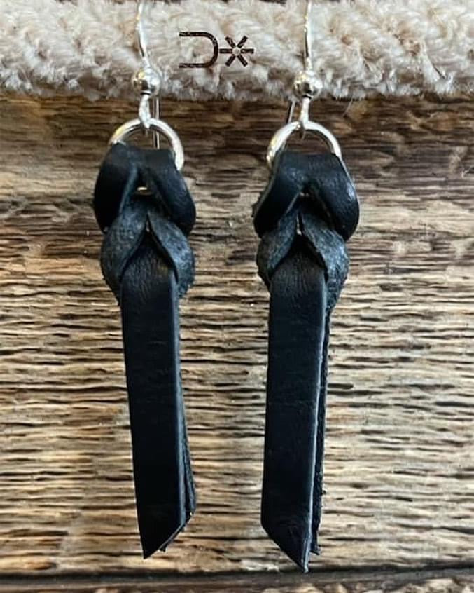 Braided Leather Earrings