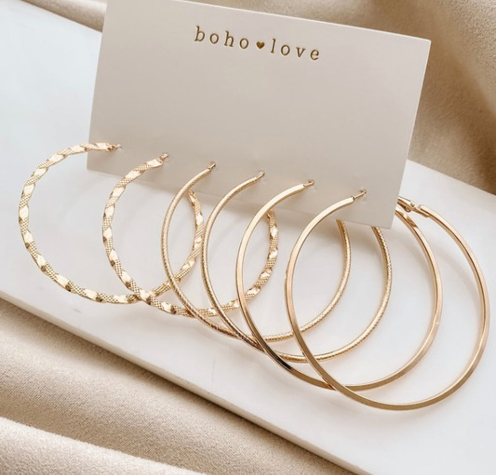 Gold Hoops~ 3 Pack