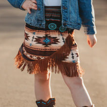 Load image into Gallery viewer, Brown Aztec Fringe Skirt

