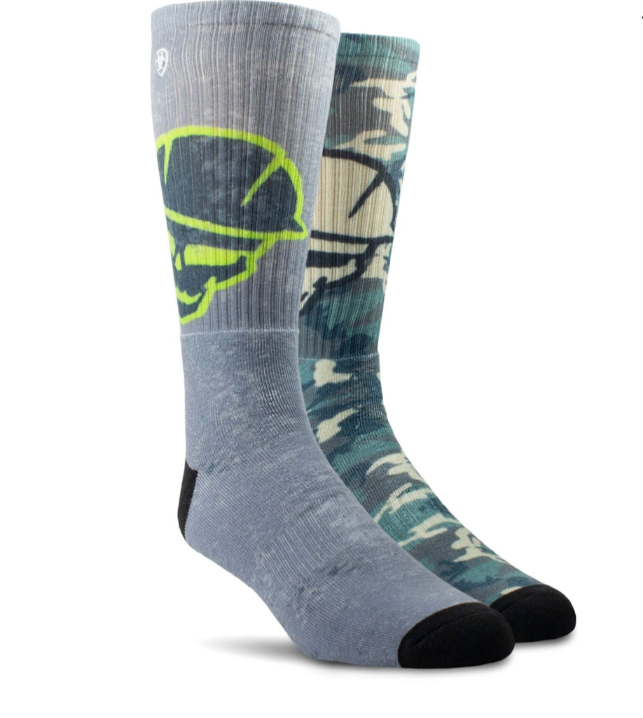 Roughneck Graphic Crew Work Sock 2 Pair ~ Ariat