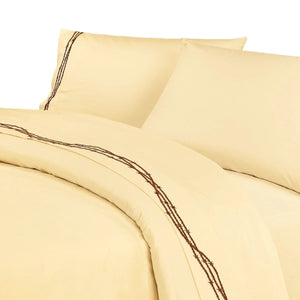 Embroidered Barbwire Sheet Set ~ Cream