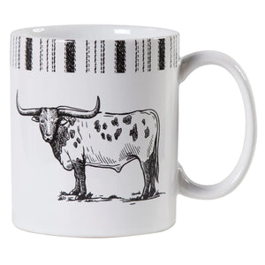 Ranch Life Longhorn Mugs ~ Set of 4