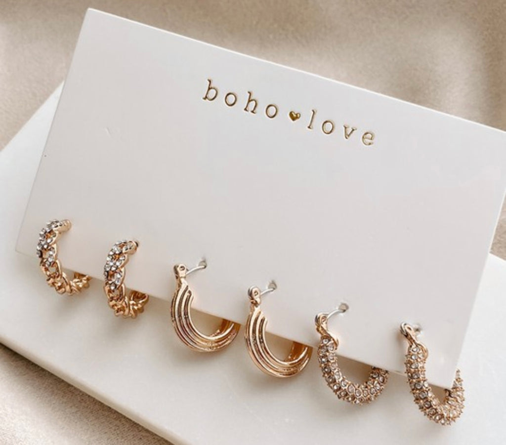 Bling Gold Hoops